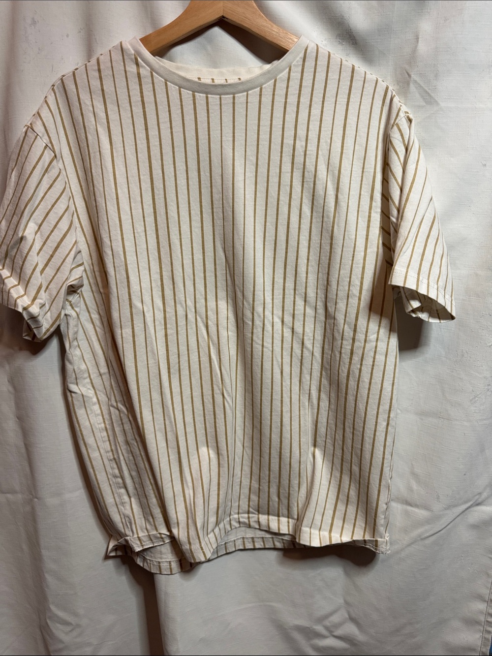 Striped Crewneck Tee in Cream and Tan med #42